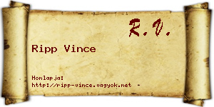 Ripp Vince névjegykártya